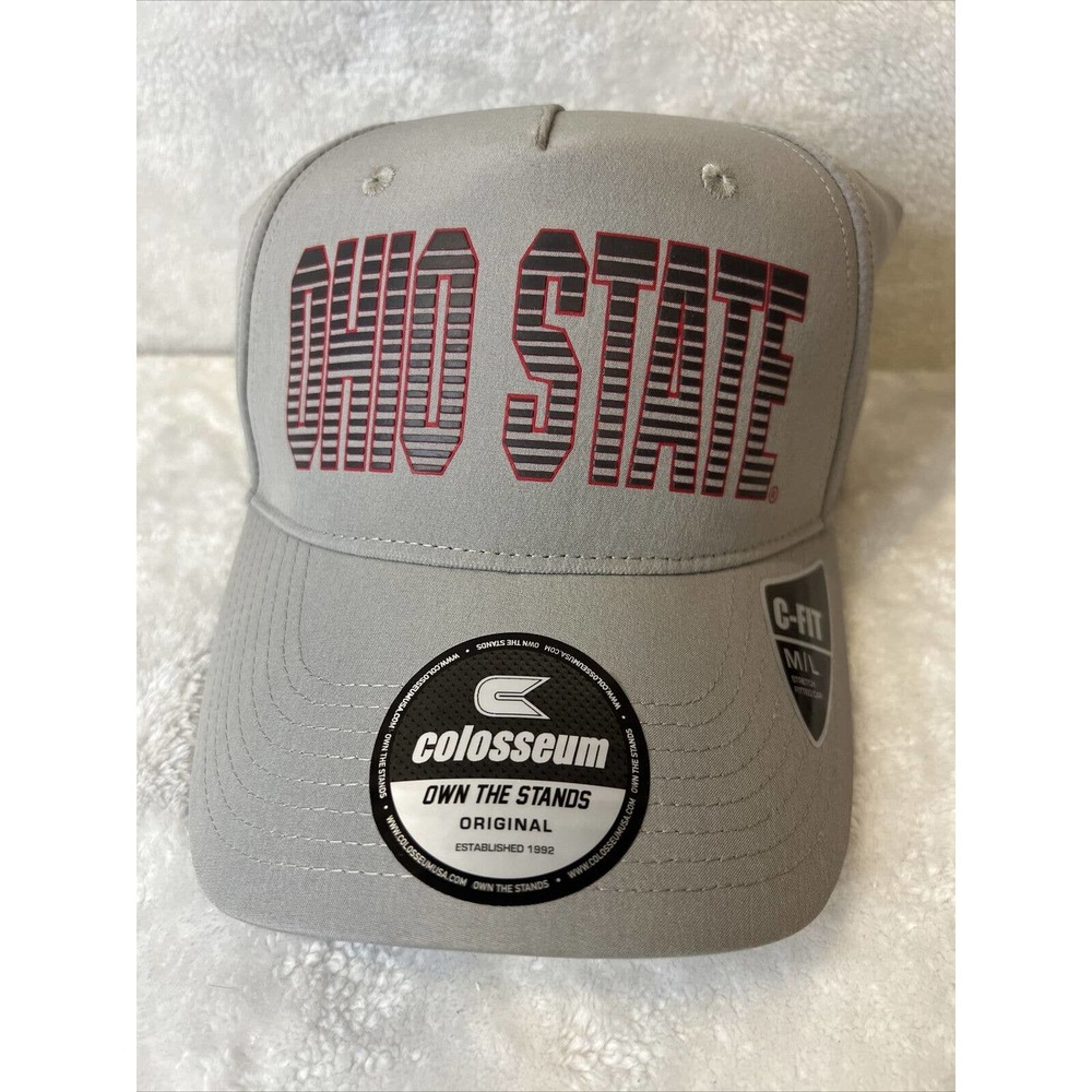 Ohio State Buckeyes NCAA Authorized Colosseum Gray C-Fit Hat Cap Size M/L NWT